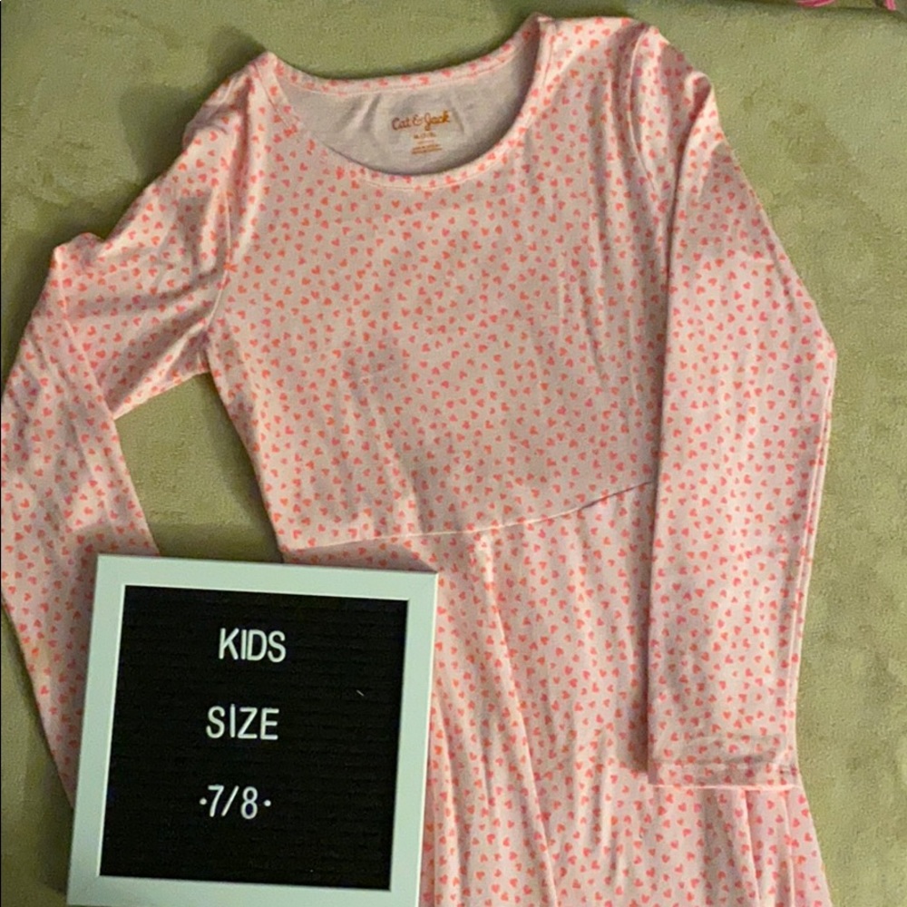 Girls Dress with pink hearts